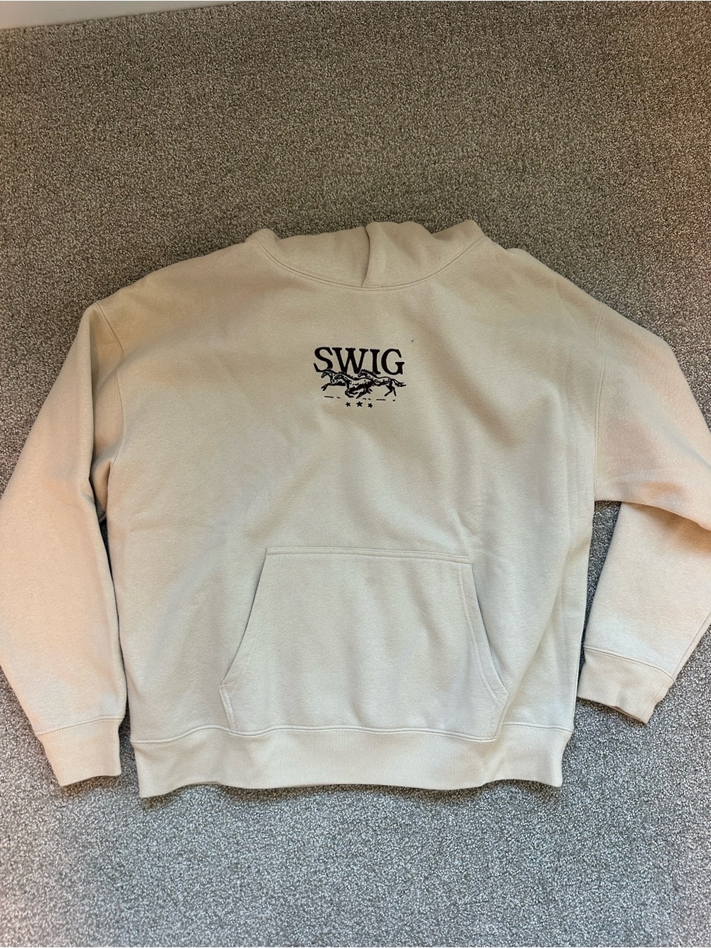 SWIG Cream Crewneck Sweatshirt with Logo Sz Large